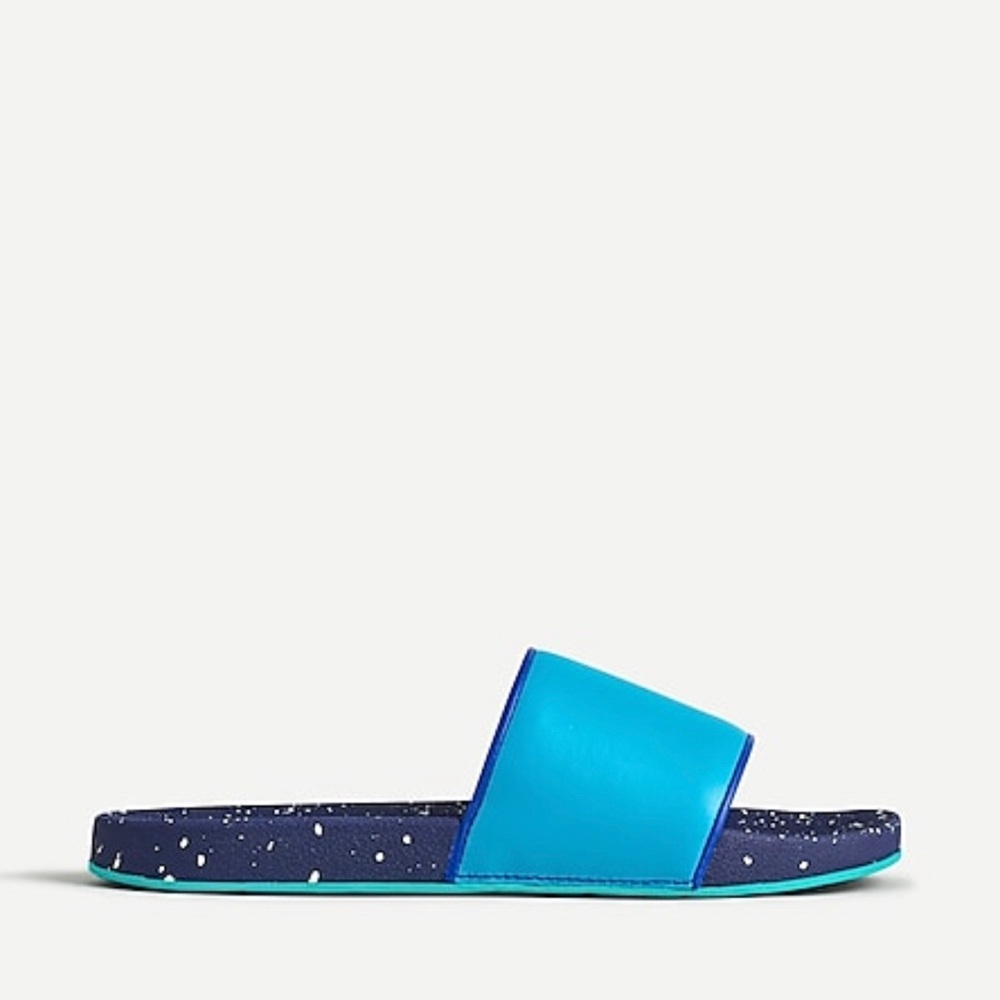NWT‎ J. CREW FACTORY BLUE SPECKLE KIDS POOL SLIDES